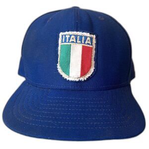 One of a Kind Blue Italy Italia Mens Trucker Snap Back Hat Cap OSFA